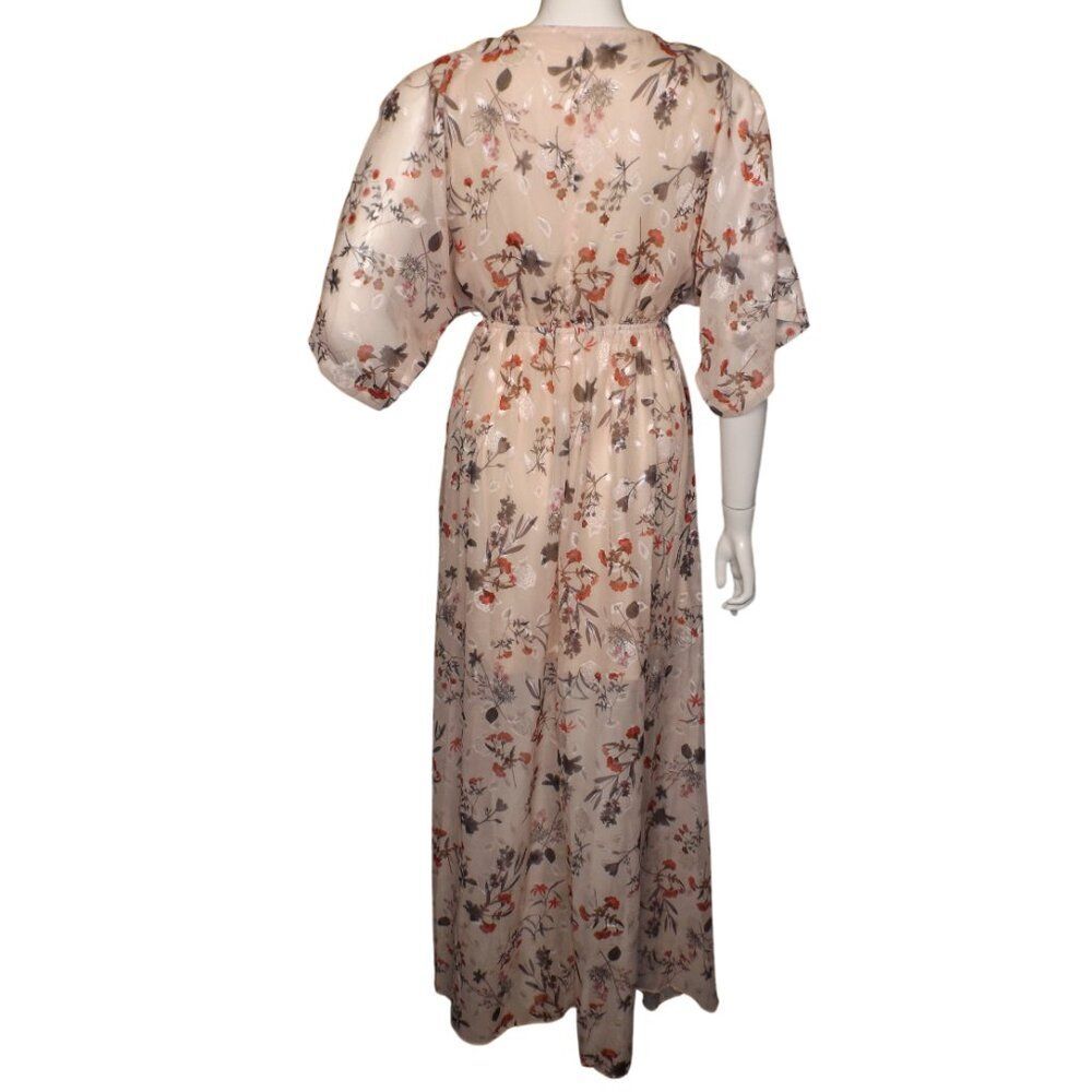 BALTIC BORN Maxi Dress, S, Pink/Multicolor Floral, Kimono sleeve, V-neck, Long - Picture 8 of 14